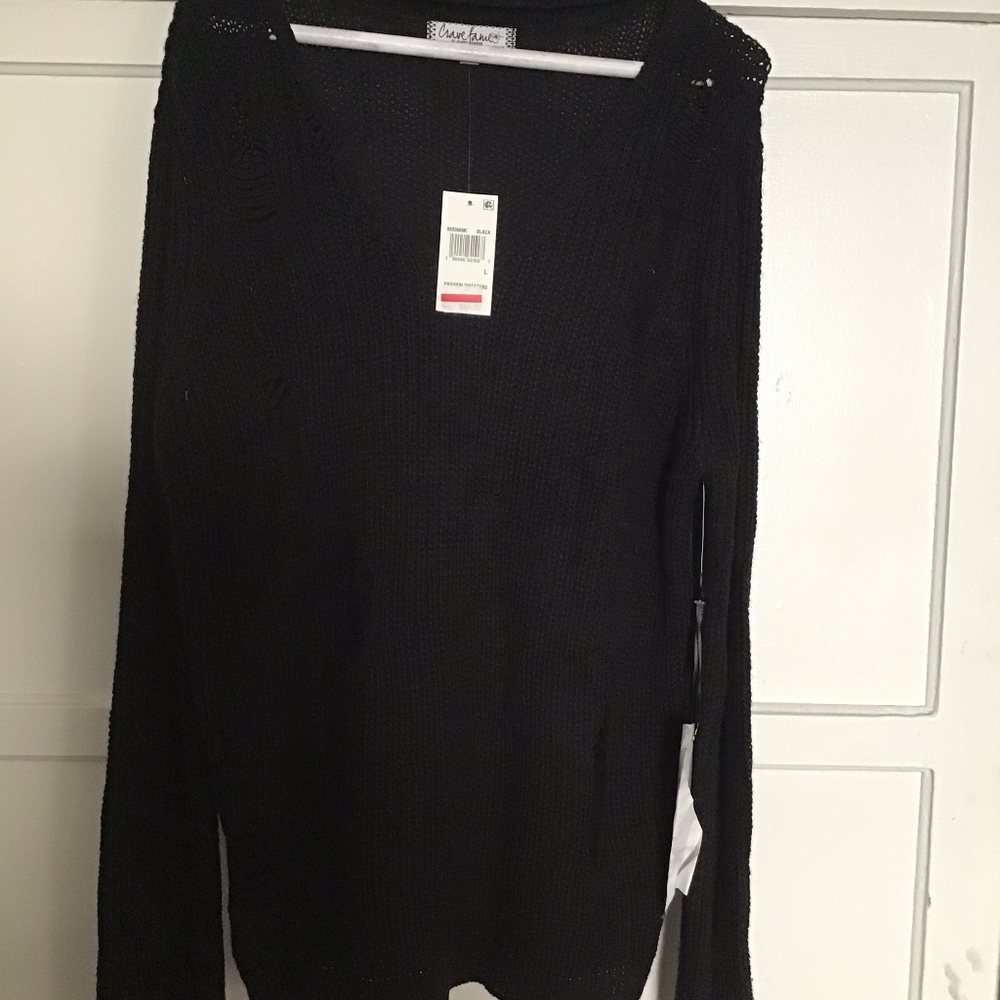 Almost Famous Ripped Choker Sweater
